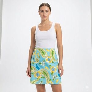 LILLY PULITZER 100% Cotton Skirt Fully Lined One Front Pocket Back Zipper Sz 10